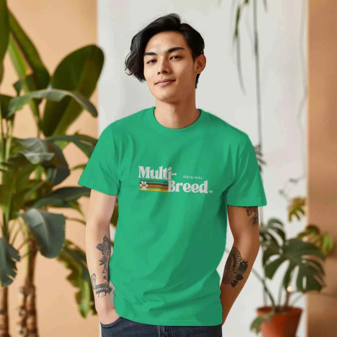 Men's Retro Dog Tee - Colorful Skater Vibe Shirt