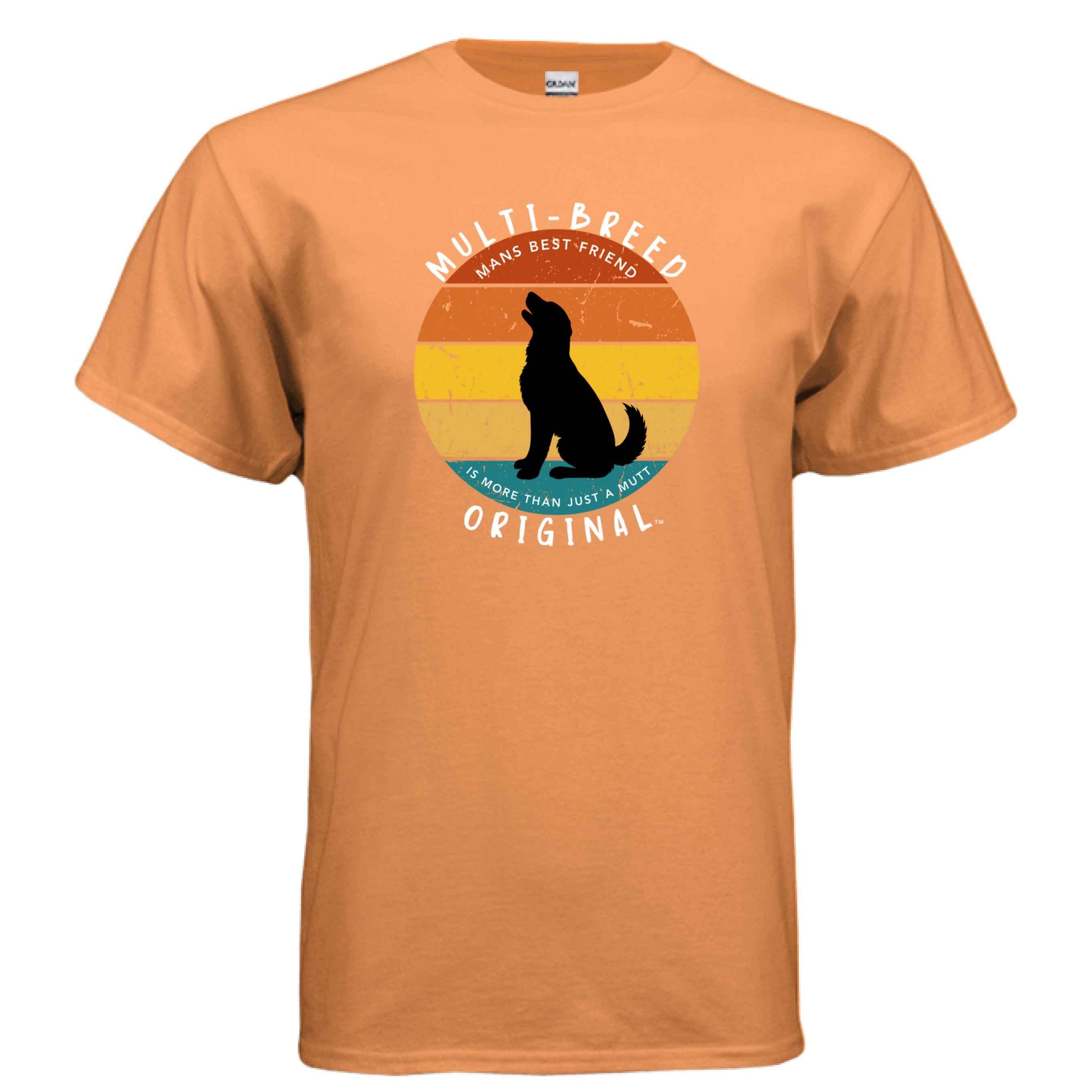 Men's Retro Dog Graphic Tee - Multi-Breed Original Colorful Dog Logo Design