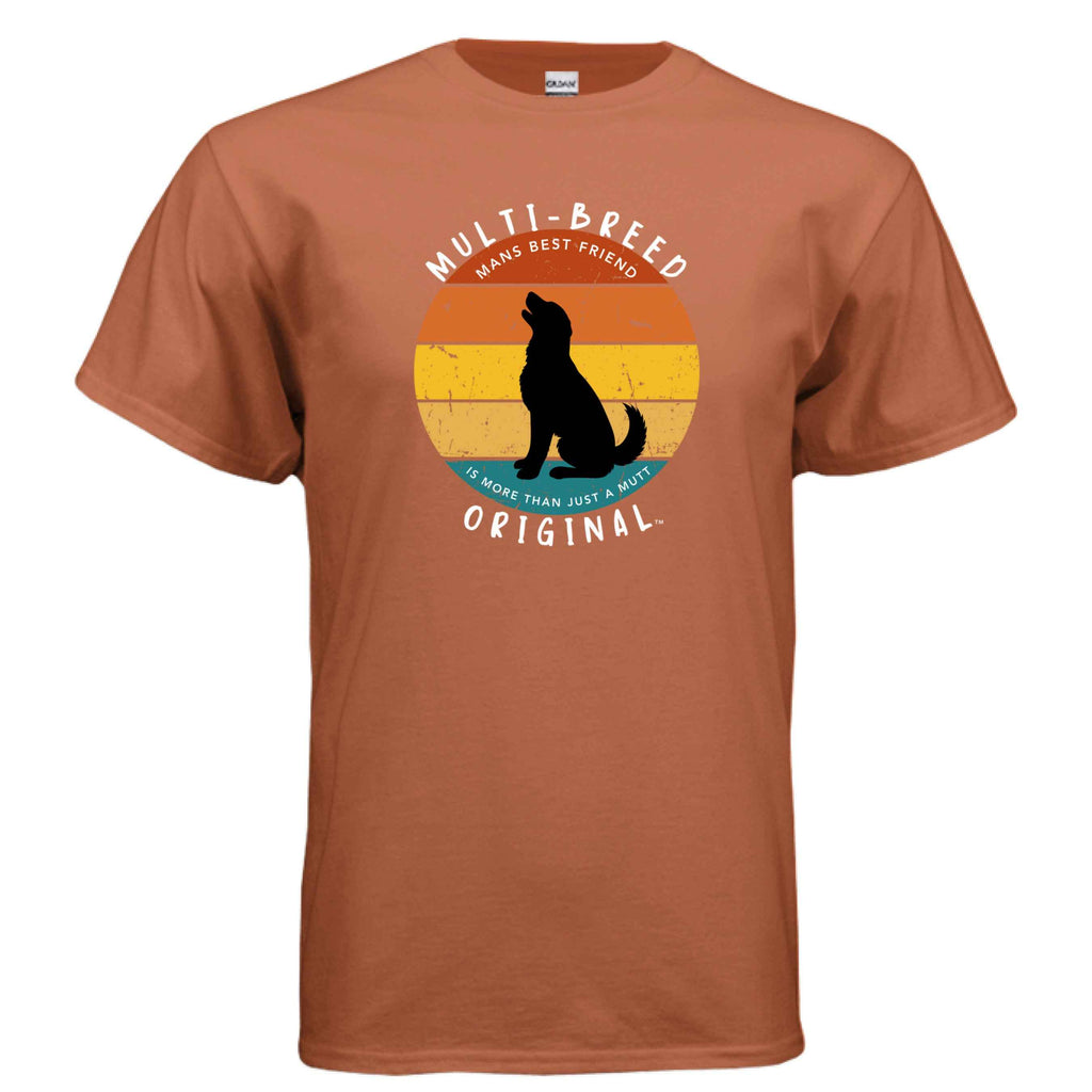 Men's Retro Dog Graphic Tee - Multi-Breed Original Colorful Dog Logo Design
