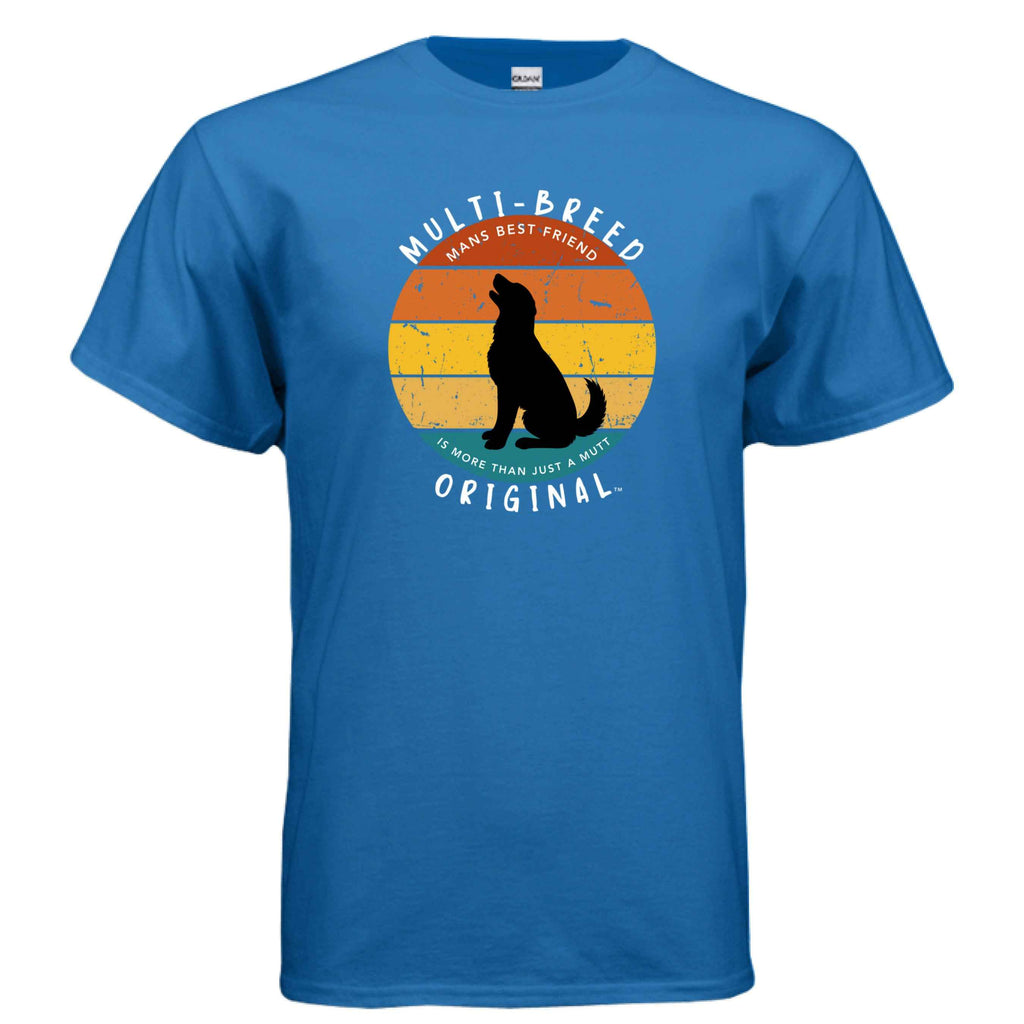 Men's Retro Dog Graphic Tee - Multi-Breed Original Colorful Dog Logo Design