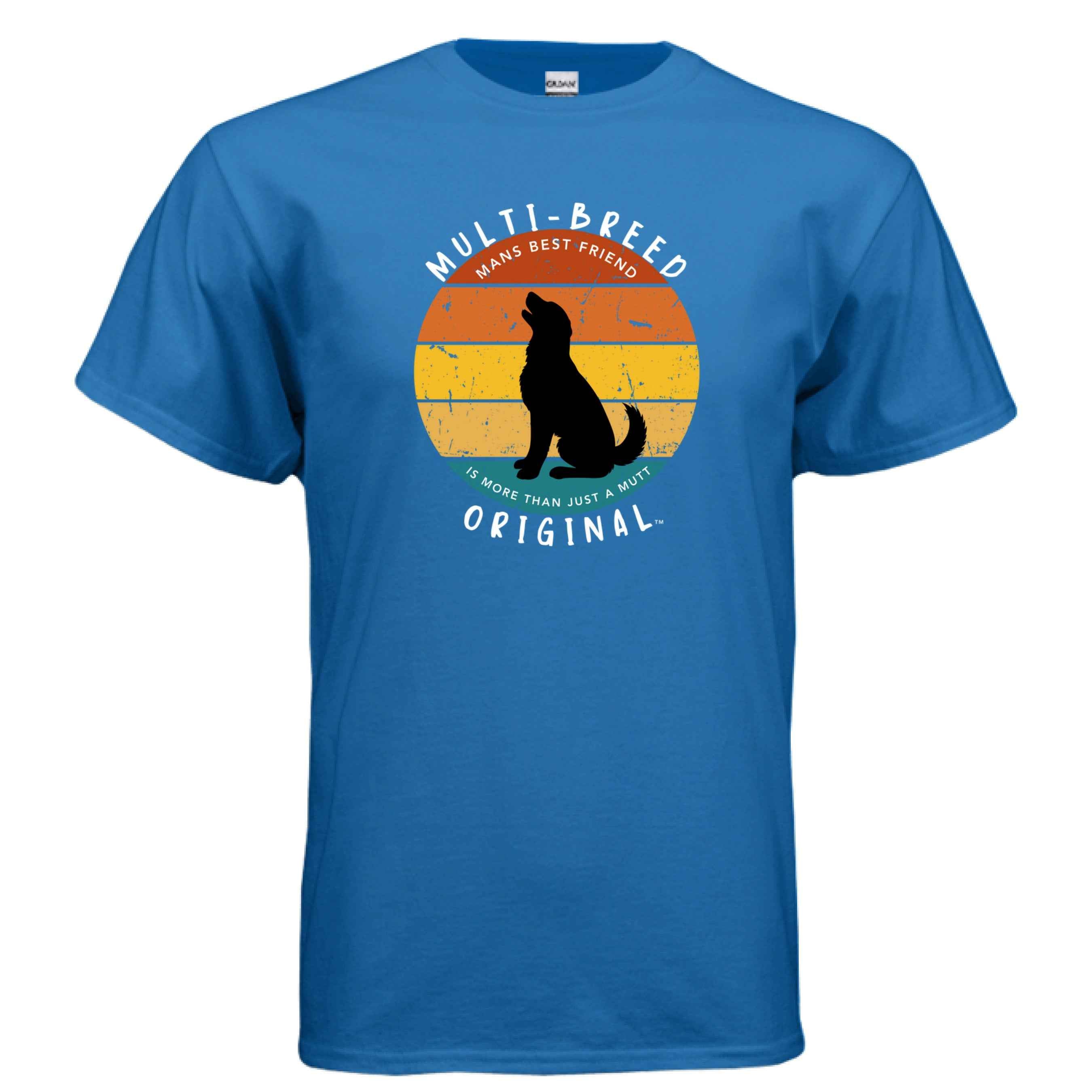 Men's Retro Dog Graphic Tee - Multi-Breed Original Colorful Dog Logo Design
