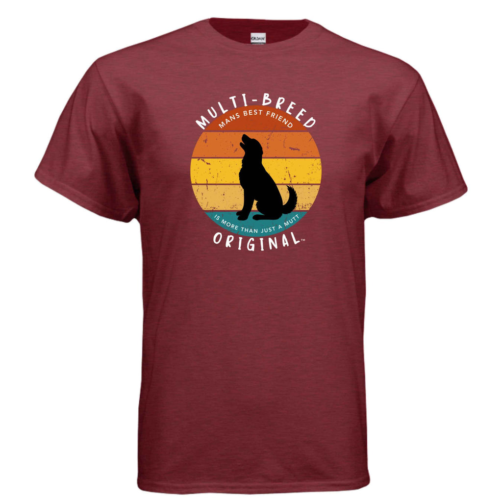 Men's Retro Dog Graphic Tee - Multi-Breed Original Colorful Dog Logo Design