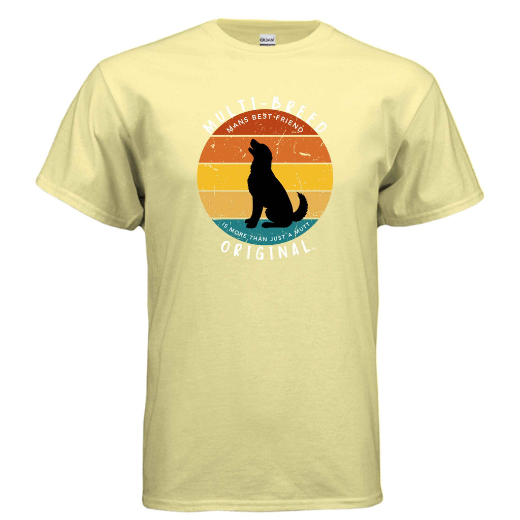 Men's Retro Dog Graphic Tee - Multi-Breed Original Colorful Dog Logo Design