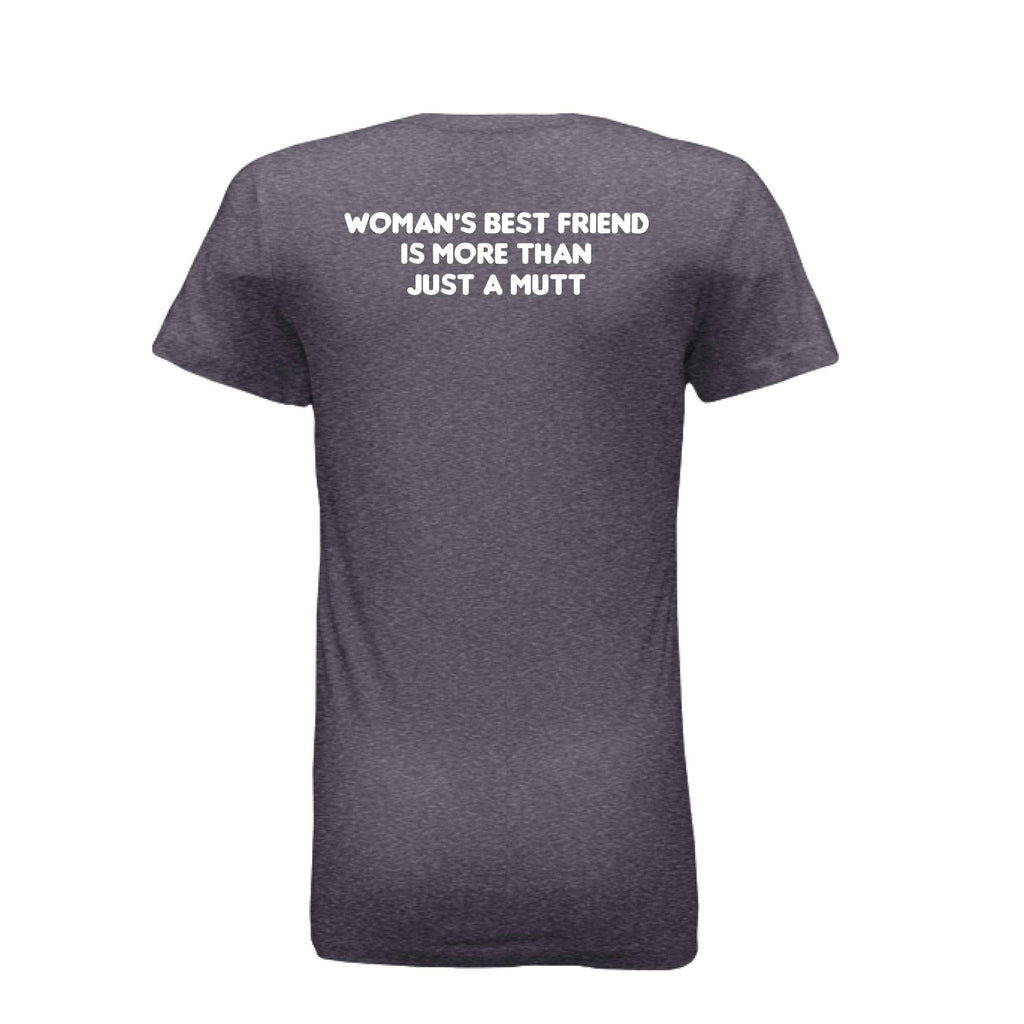 Women's Red Rose Dog Graphic Tee - Floral Design Shirt for Dog Lovers