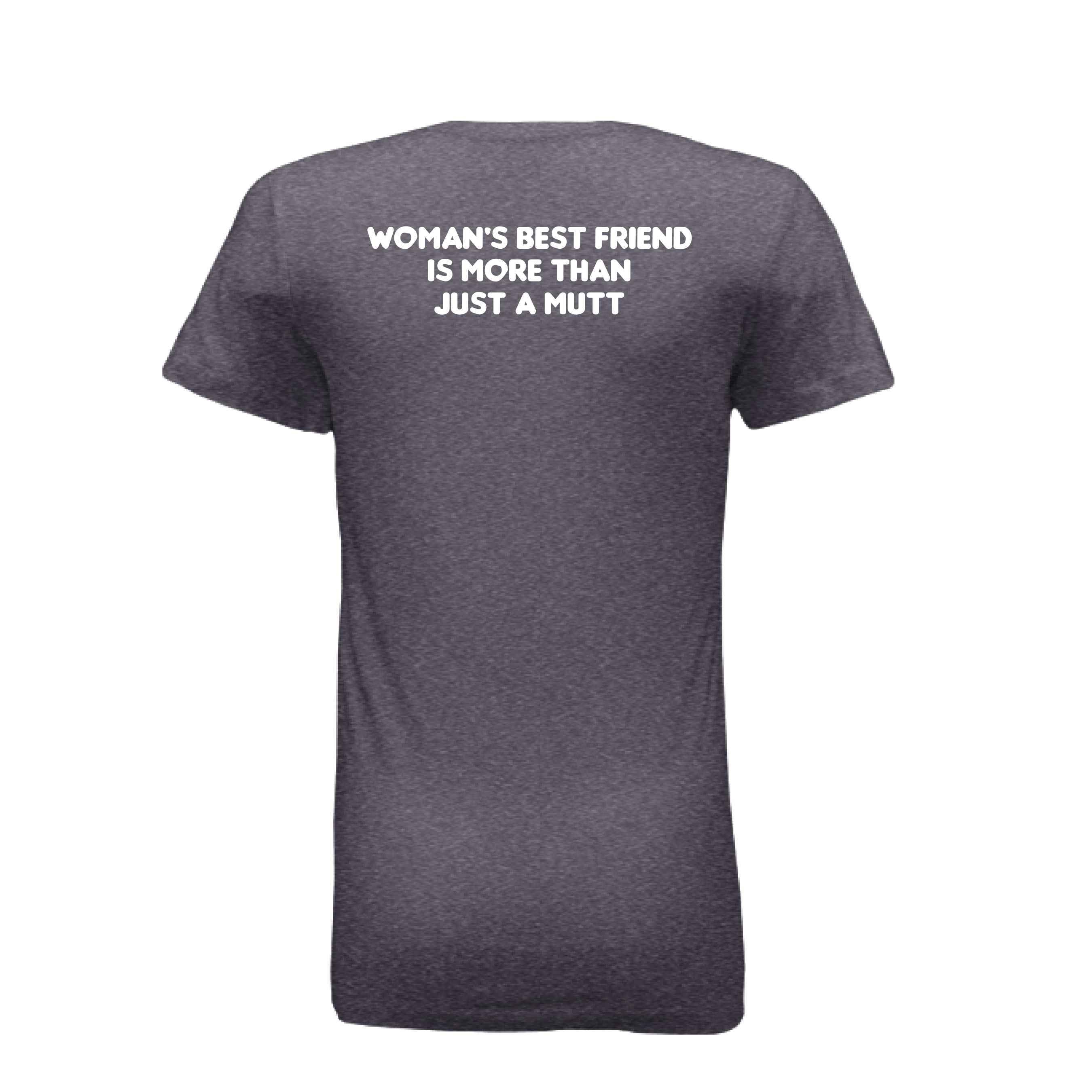 Women's Red Rose Dog Graphic Tee - Floral Design Shirt for Dog Lovers