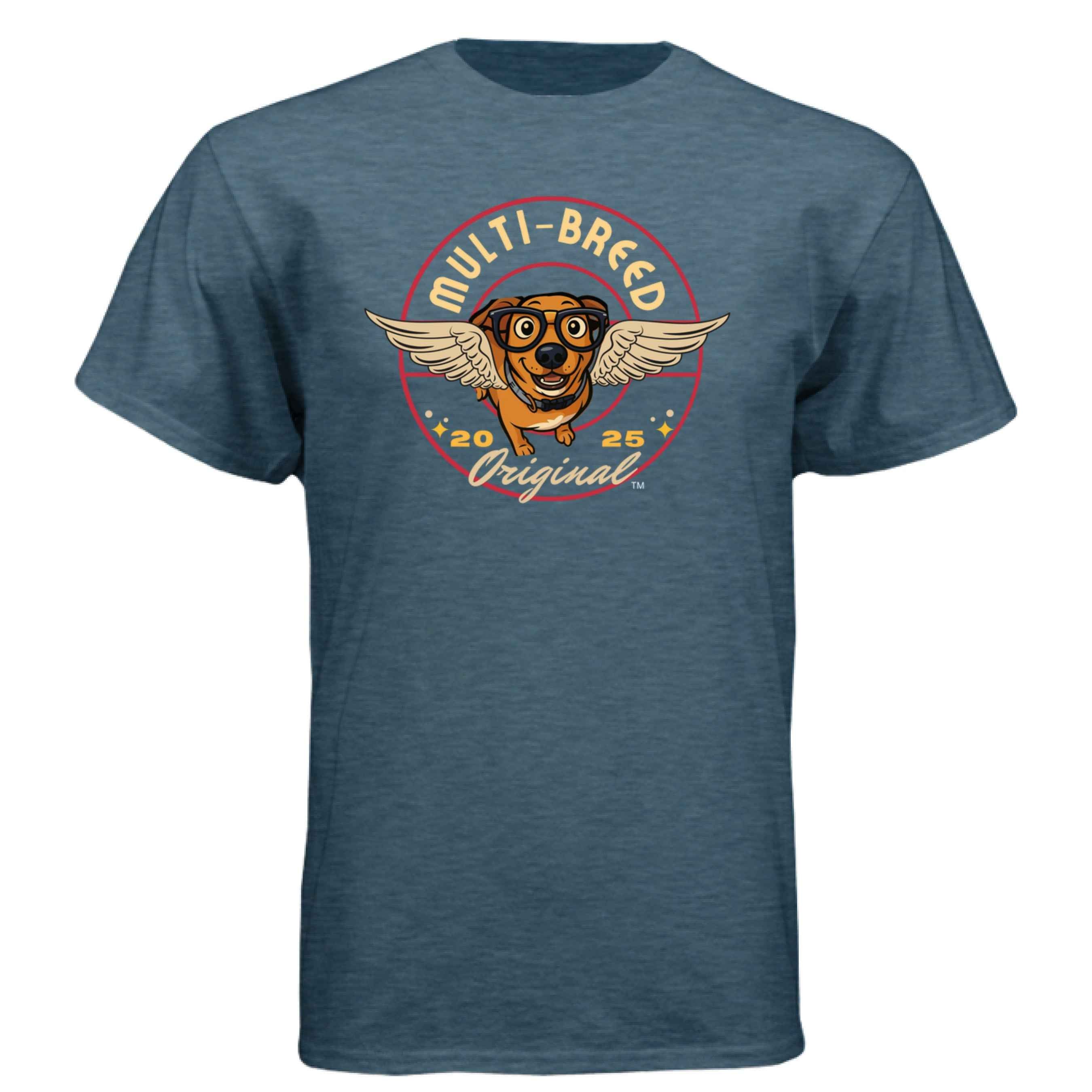 Men's Dog Graphic Tee - Retro Design Shirt with Unique Dog Logo