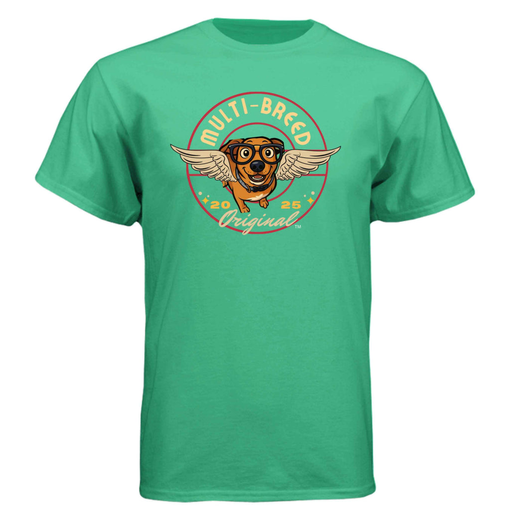 Men's Dog Graphic Tee - Retro Design Shirt with Unique Dog Logo