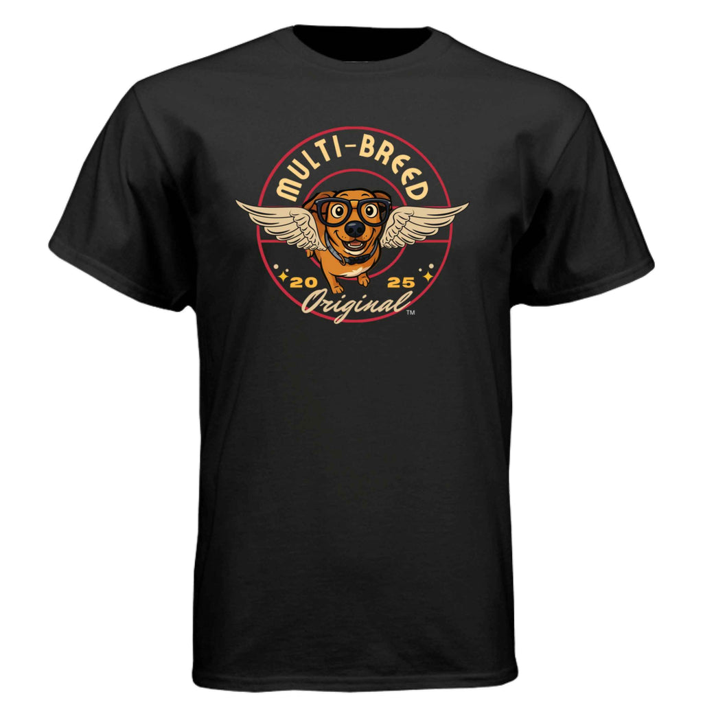 Men's Dog Graphic Tee - Retro Design Shirt with Unique Dog Logo