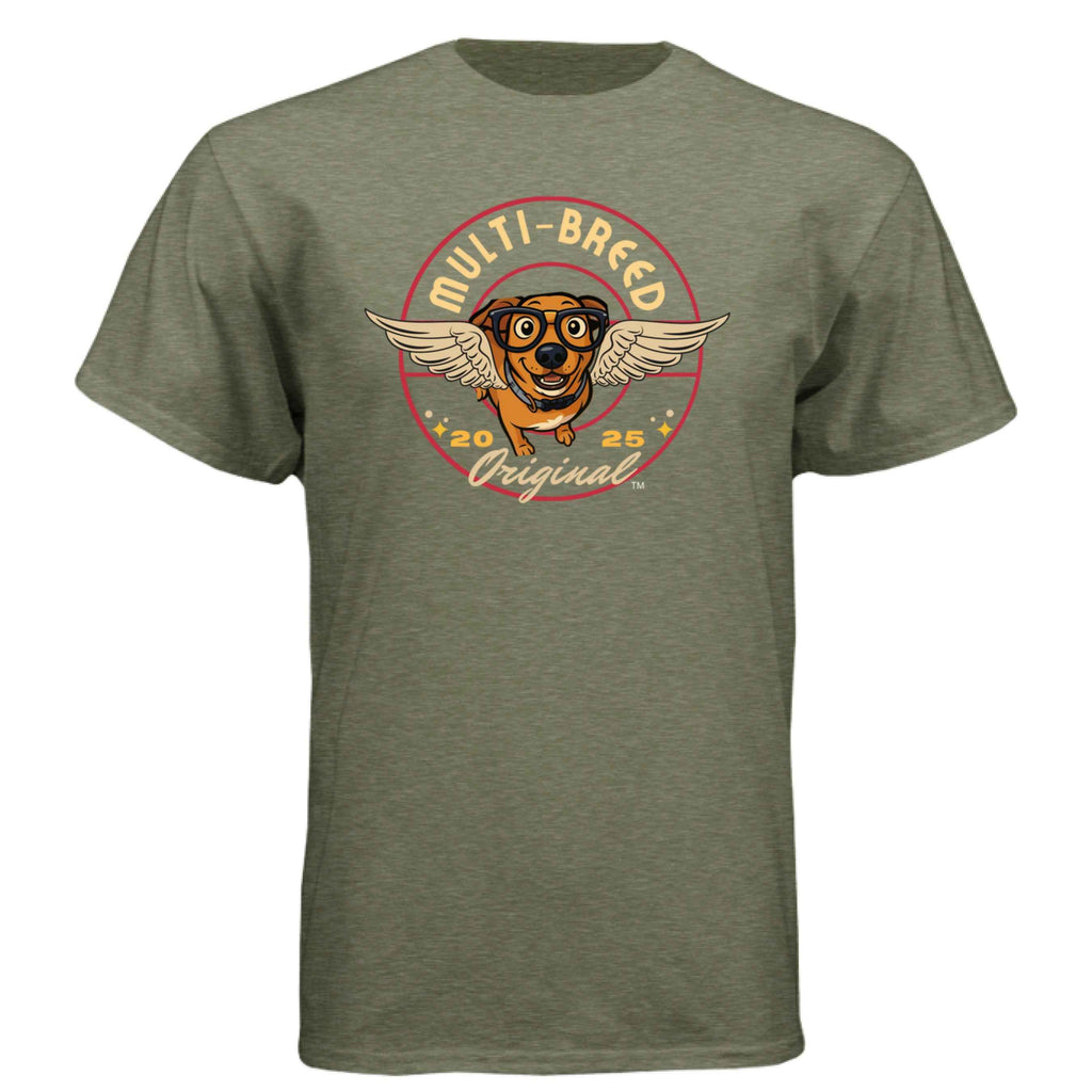 Men's Dog Graphic Tee - Retro Design Shirt with Unique Dog Logo