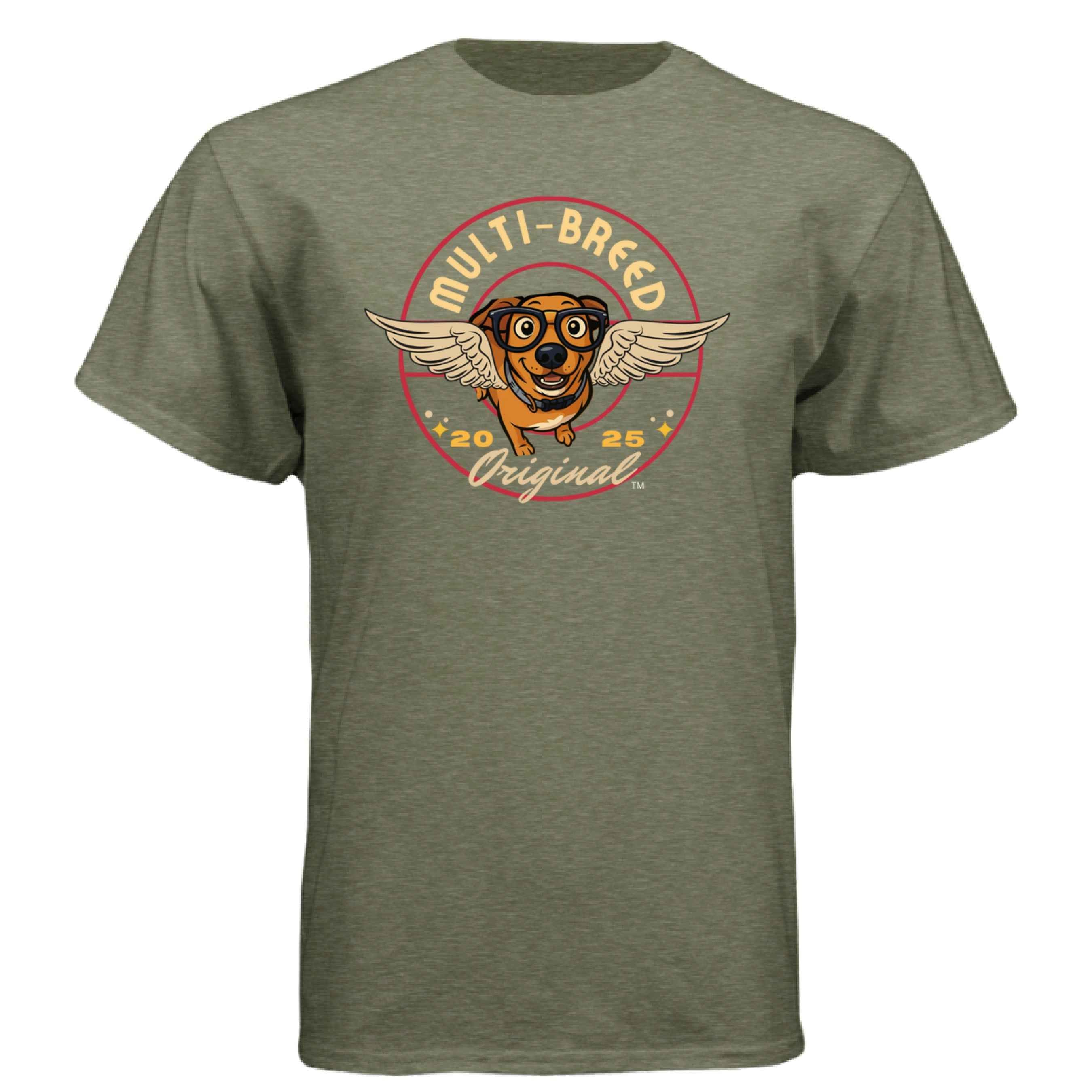 Men's Dog Graphic Tee - Retro Design Shirt with Unique Dog Logo