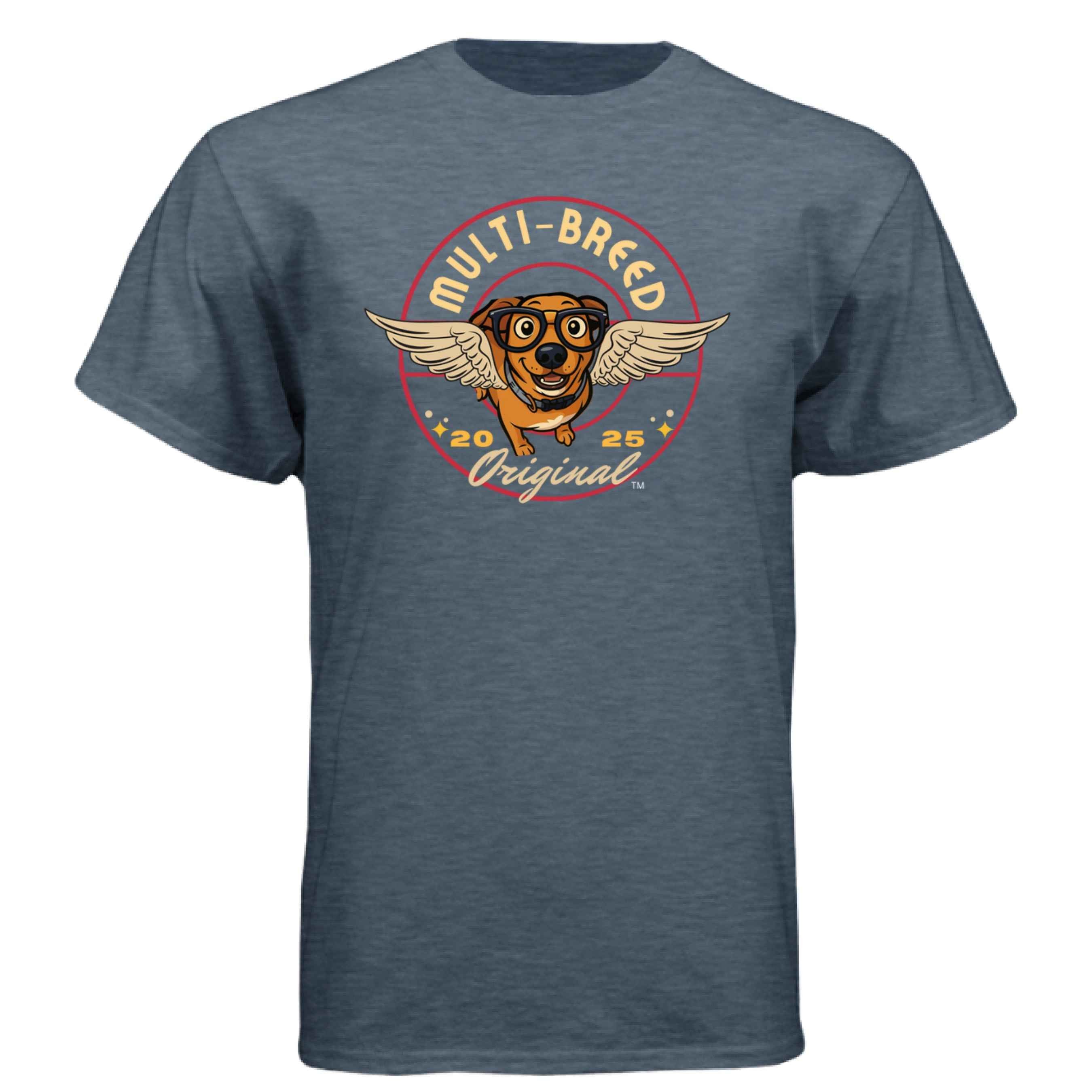 Men's Dog Graphic Tee - Retro Design Shirt with Unique Dog Logo