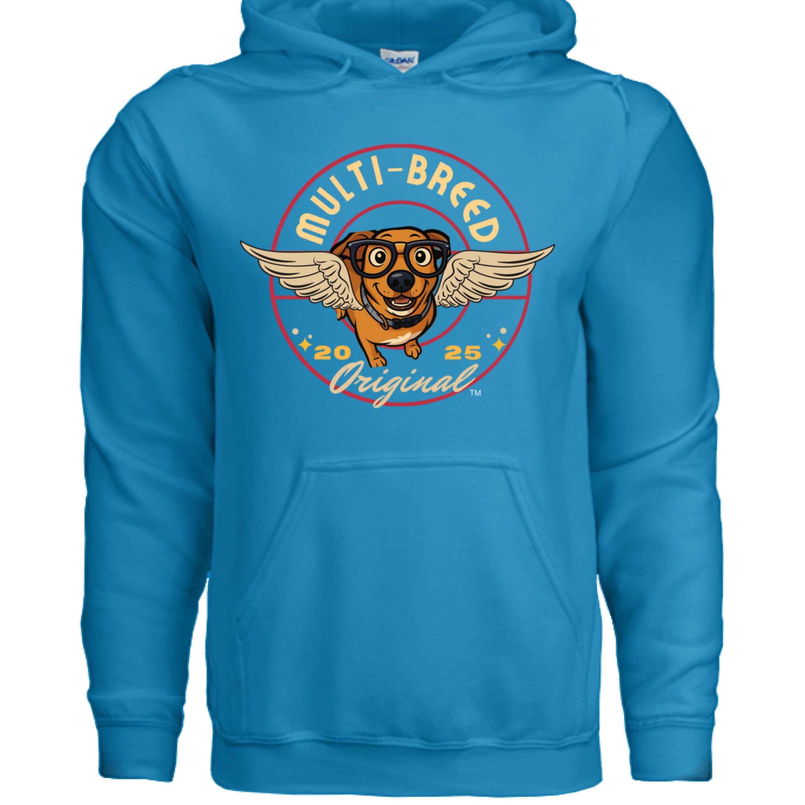 Mens Angel Dog Hoodie - Colorful Graphic Design for Dog Lovers with Angel Logo
