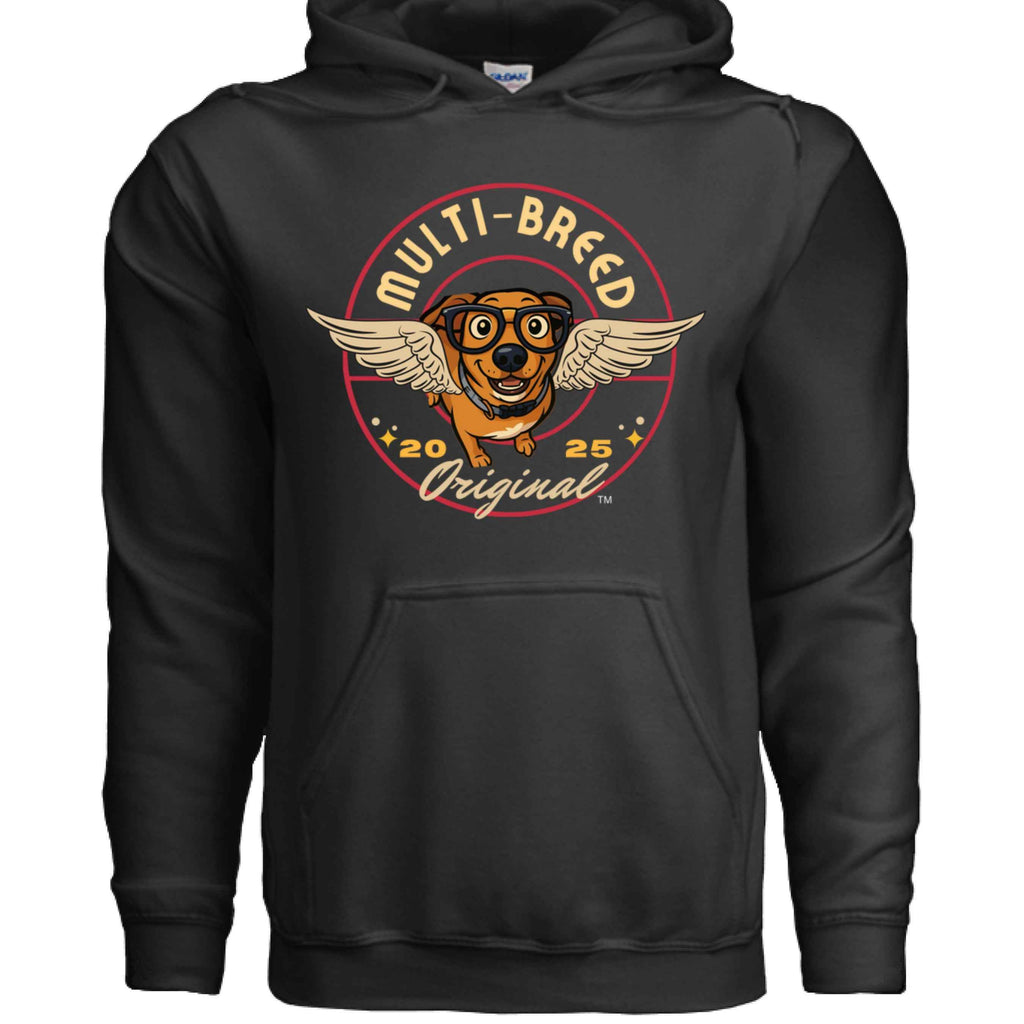 Mens Angel Dog Hoodie - Colorful Graphic Design for Dog Lovers with Angel Logo