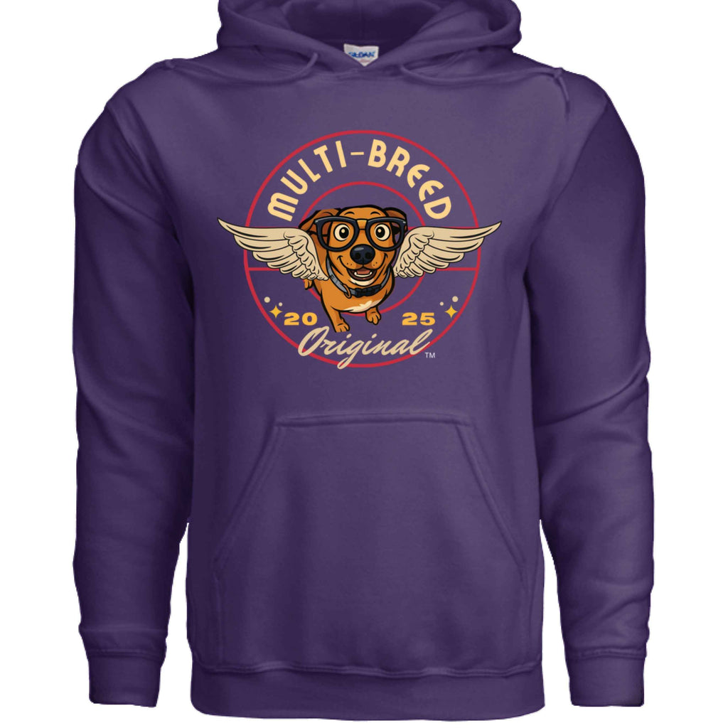 Mens Angel Dog Hoodie - Colorful Graphic Design for Dog Lovers with Angel Logo