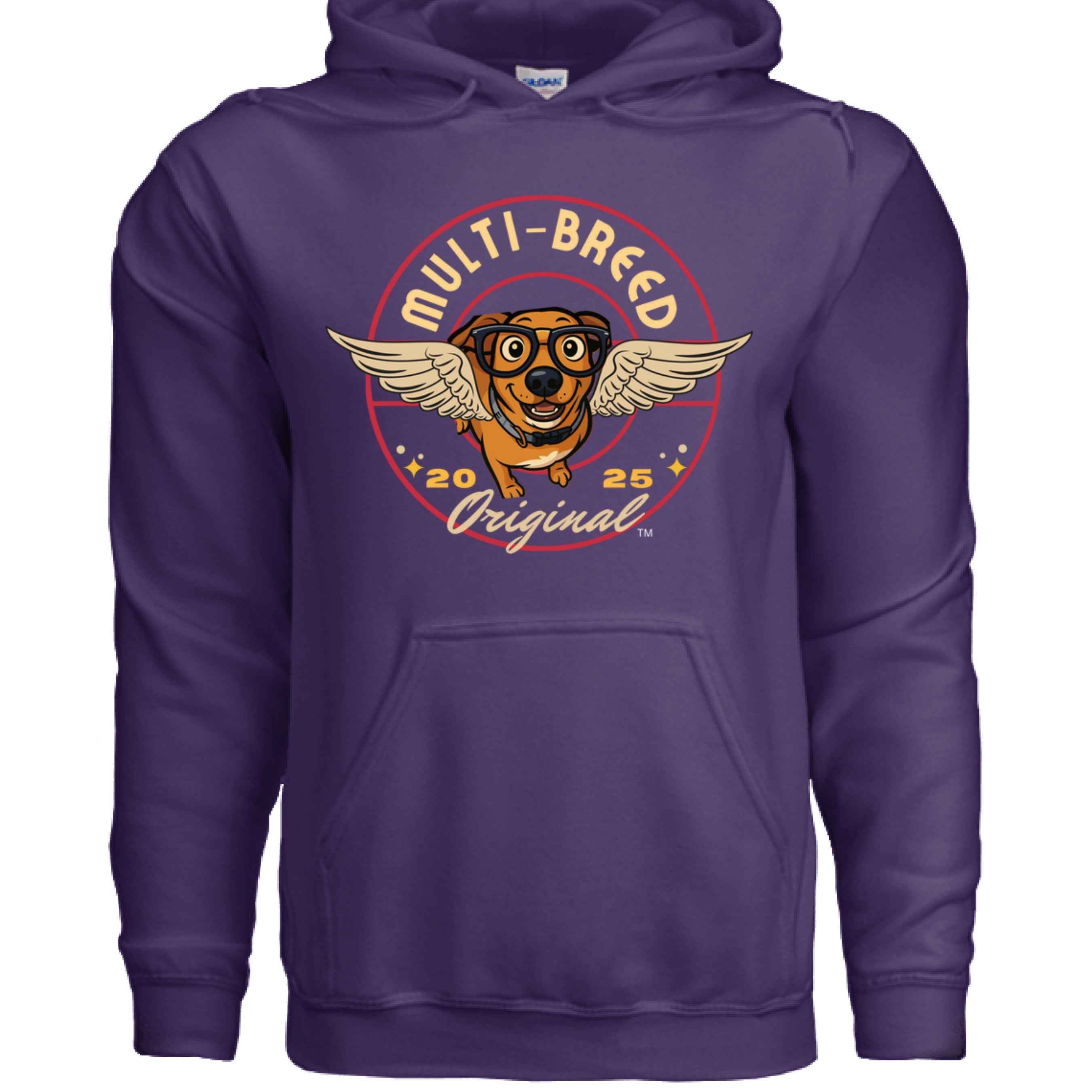 Mens Angel Dog Hoodie - Colorful Graphic Design for Dog Lovers with Angel Logo