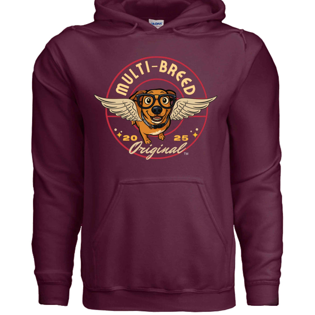 Mens Angel Dog Hoodie - Colorful Graphic Design for Dog Lovers with Angel Logo