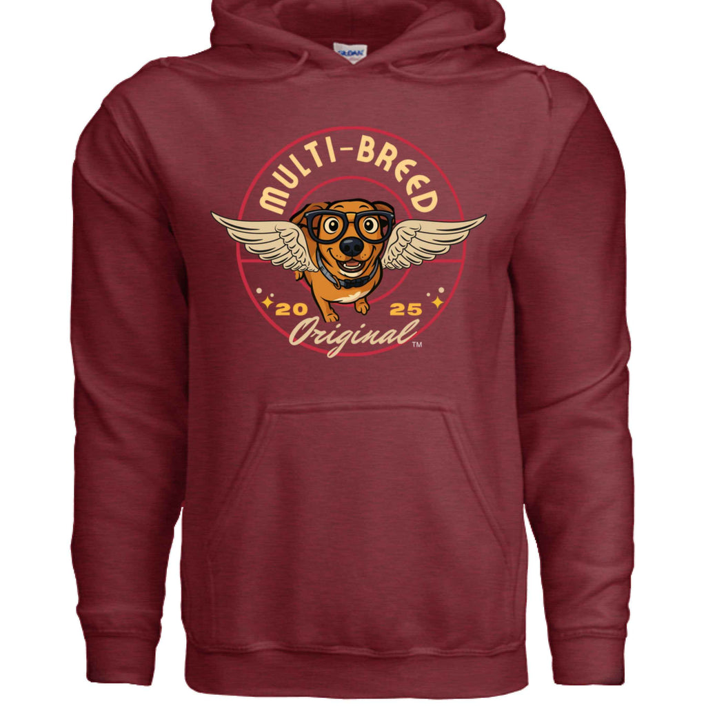 Mens Angel Dog Hoodie - Colorful Graphic Design for Dog Lovers with Angel Logo