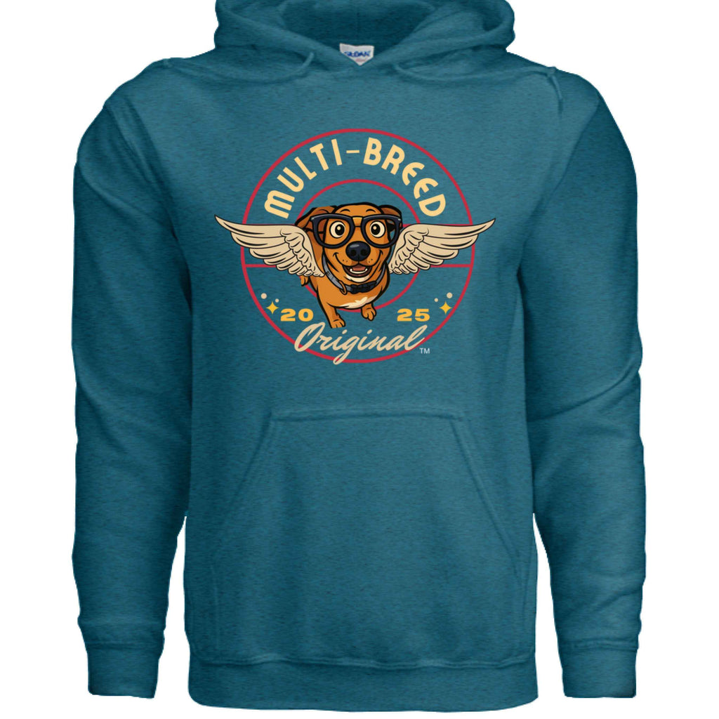Mens Angel Dog Hoodie - Colorful Graphic Design for Dog Lovers with Angel Logo