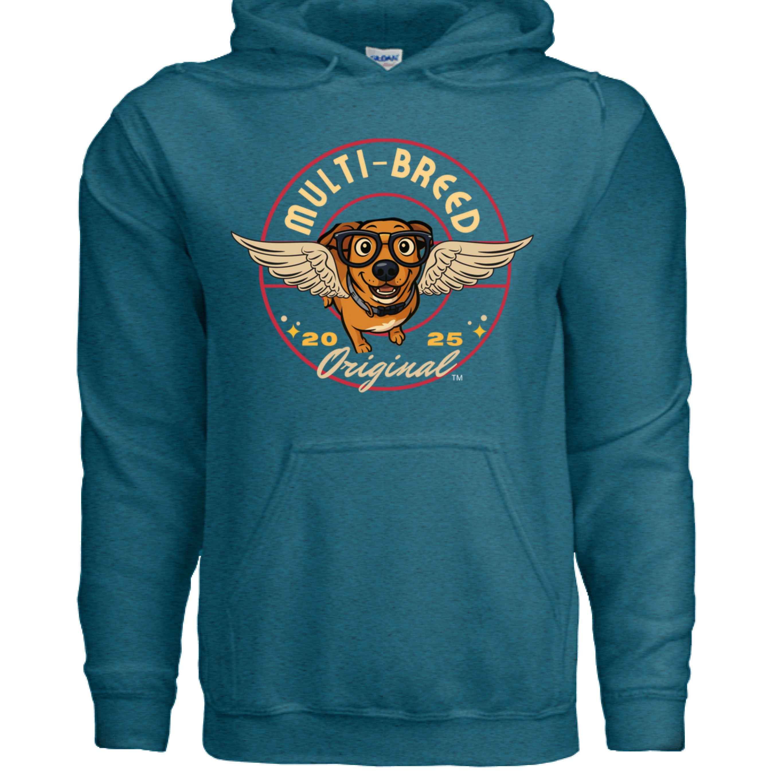 Mens Angel Dog Hoodie - Colorful Graphic Design for Dog Lovers with Angel Logo