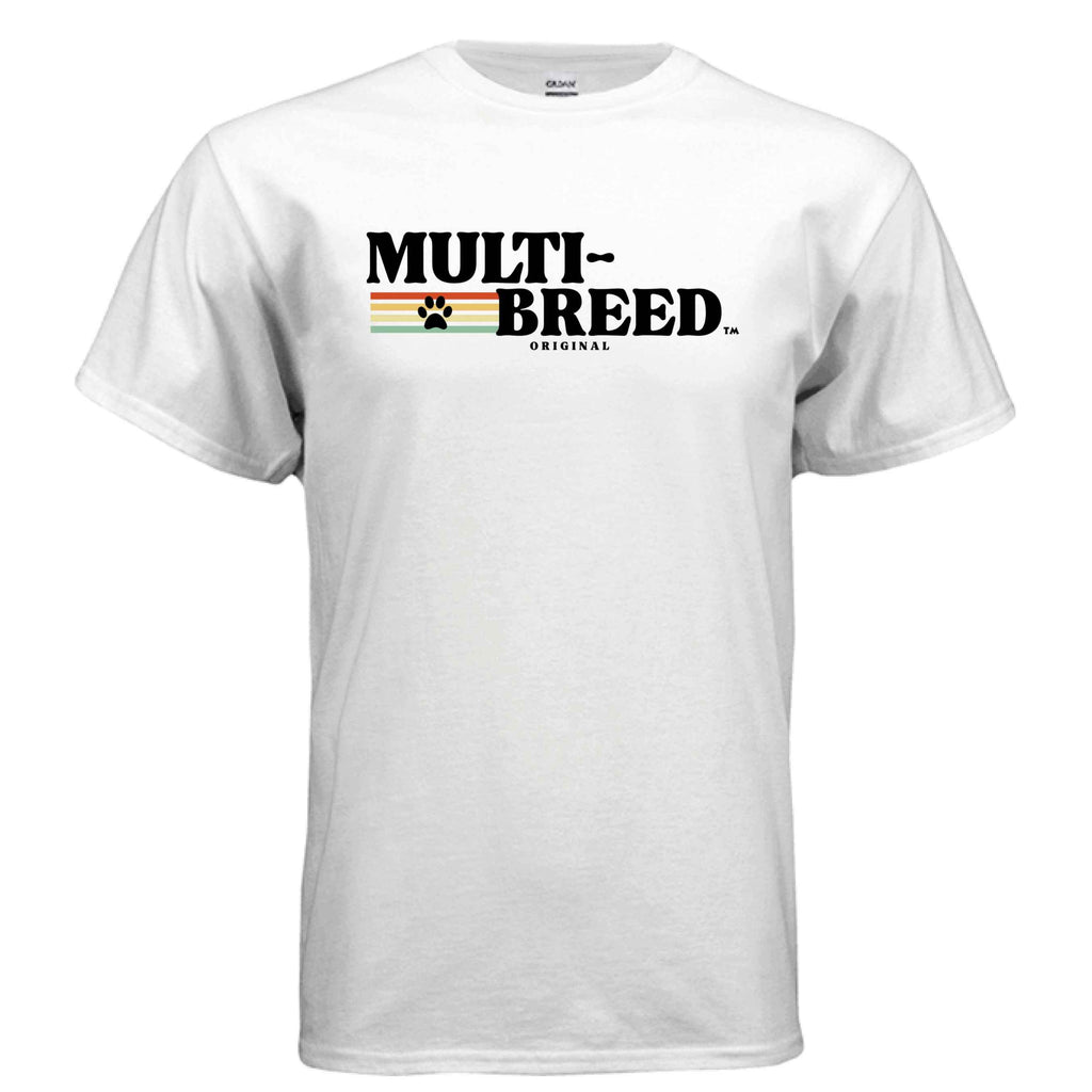 Men's Black Label Retro Graphic Tee - Colorful Dog Logo Design Shirt