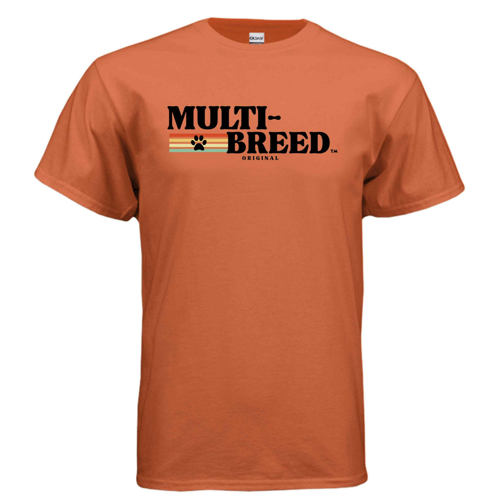 Men's Black Label Retro Graphic Tee - Colorful Dog Logo Design Shirt