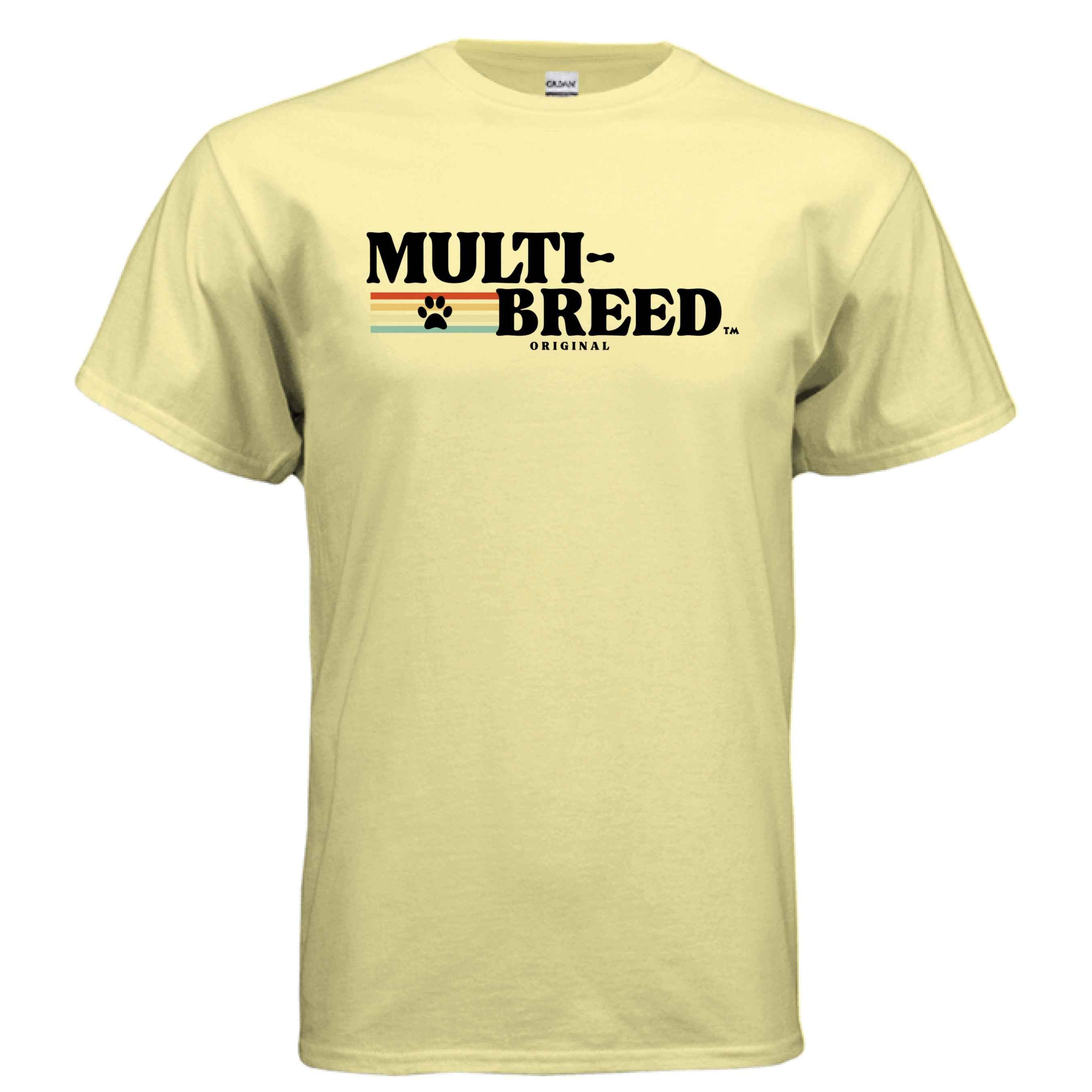 Men's Black Label Retro Graphic Tee - Colorful Dog Logo Design Shirt